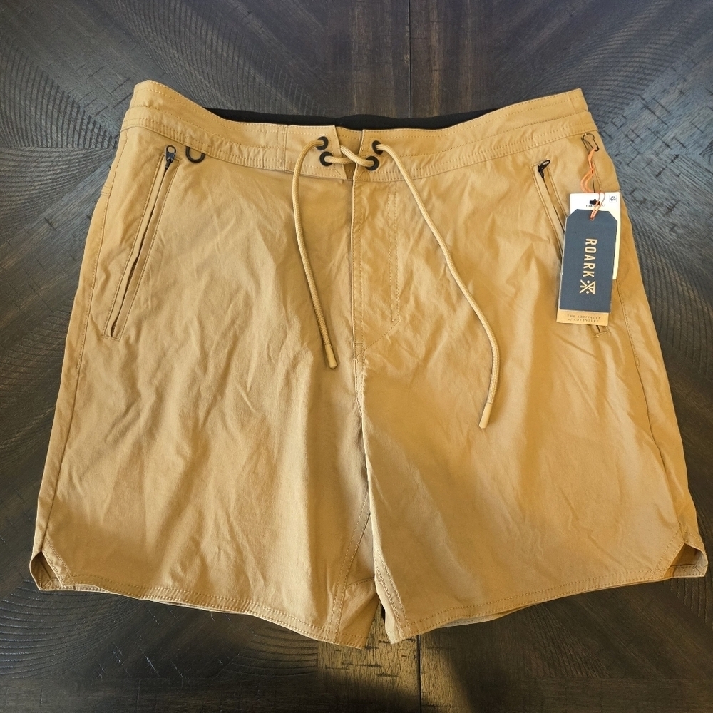 Roark Layover Trail Hybrid Adventure Shorts Tan Size 32 - New RS364 Hiking Cargo